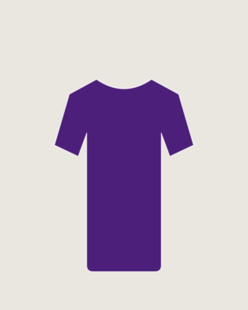 Front view of the Two-a-Day Practice Tee in Purple, illustrated