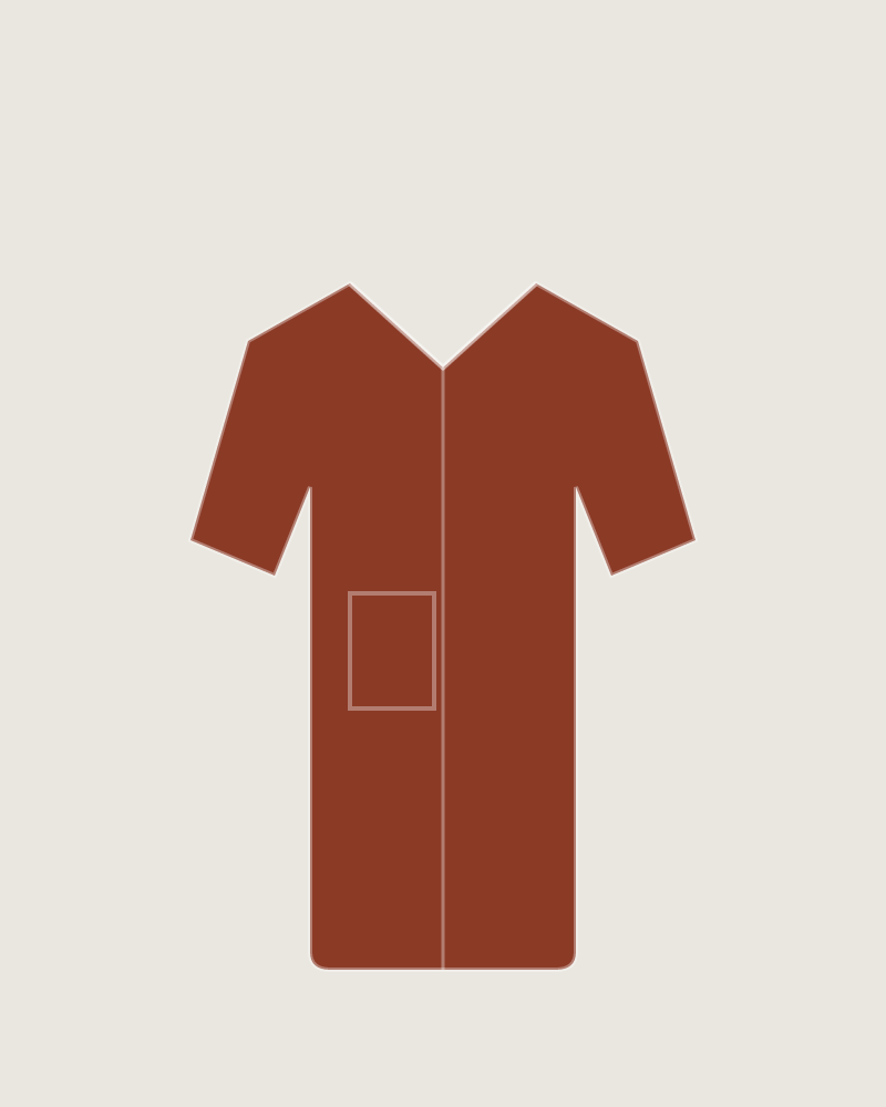 Front view of the Heavy Flannel Shirt in Rust Plaid, illustrated