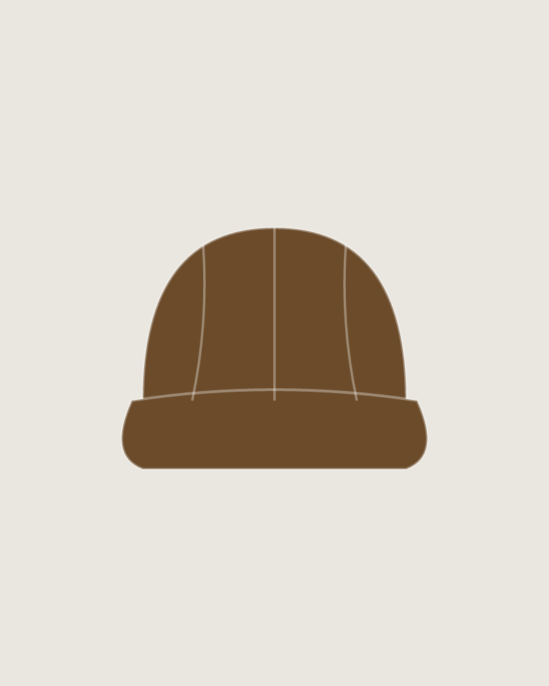 Front view of the Field Work Cap in Tobacco, illustrated