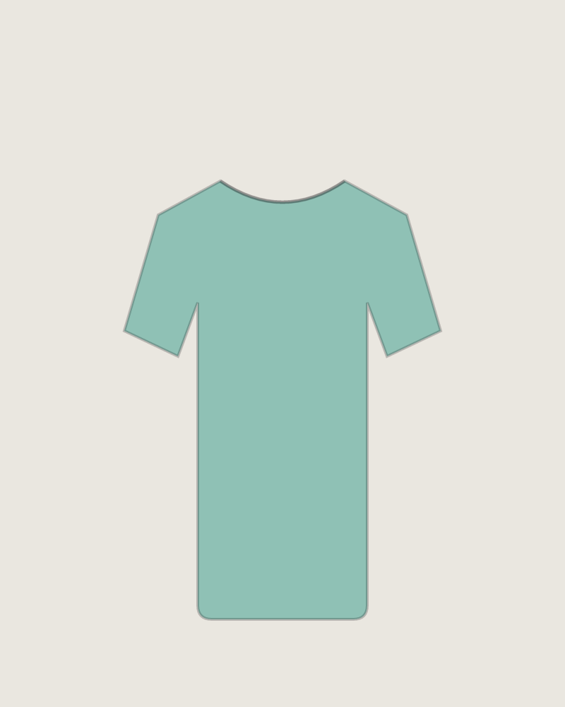 Front view of the Tide Mark Tee in Sea Glass, illustrated