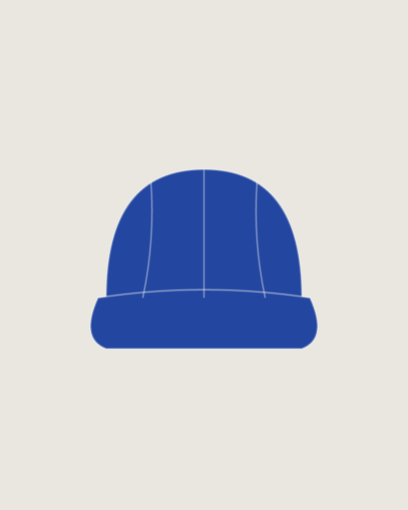 Front view of the Block Captain Snapback in Royal, illustrated