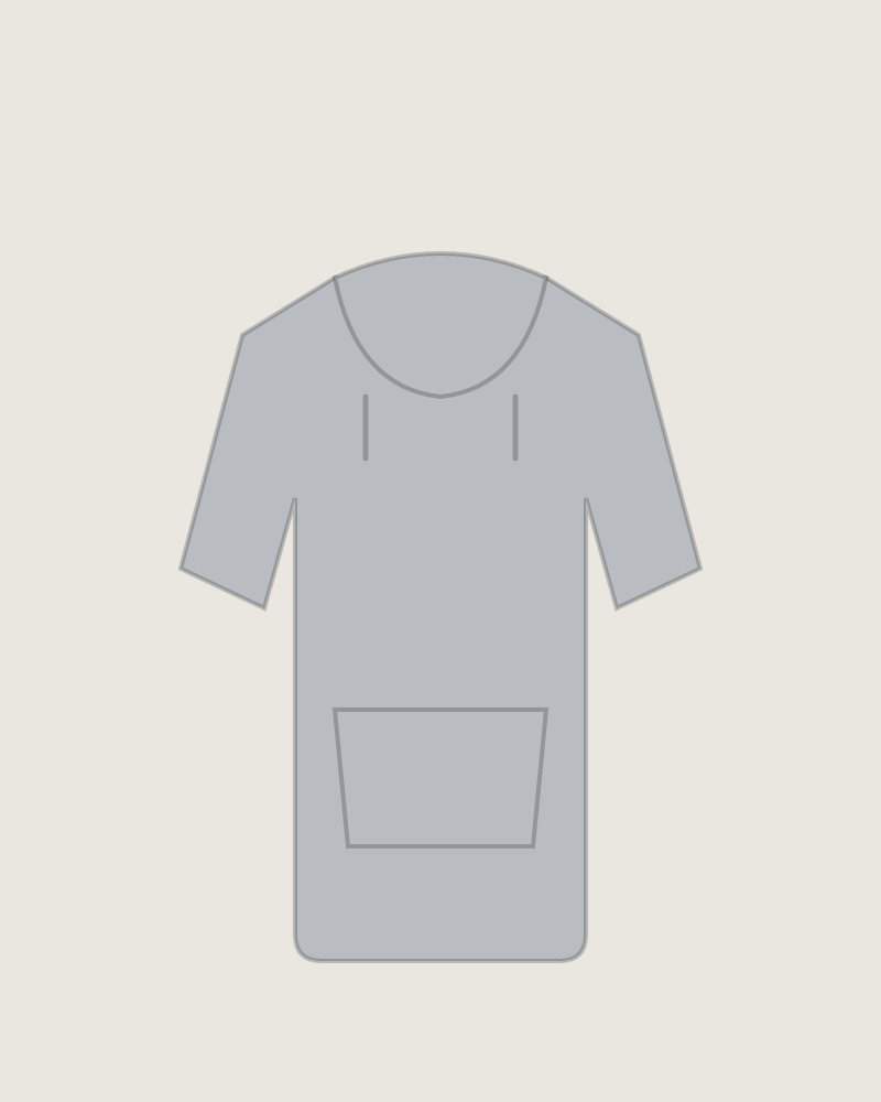 Front view of the One-Table Fleece in Fog, illustrated