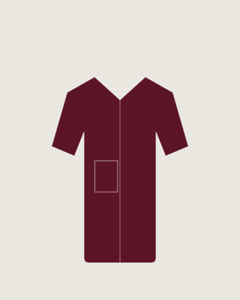 Front view of the Second Location Shirt in Oxblood, illustrated