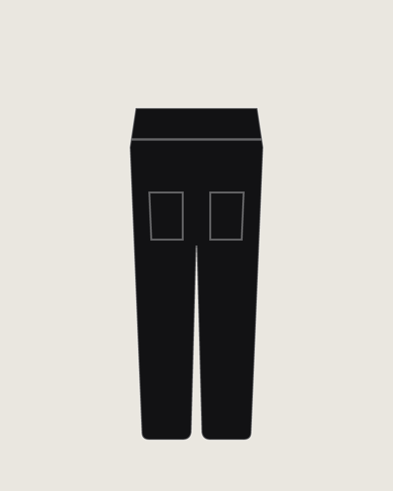 Front view of the Soft Pleat Trouser in Black, illustrated