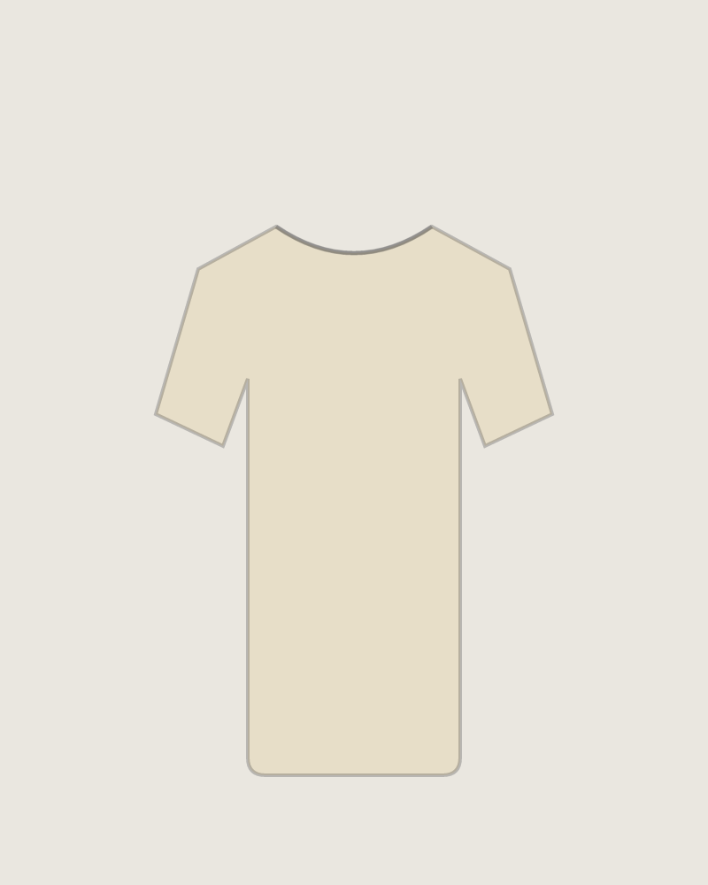 Front view of the Break Room Pocket Tee in Ecru, illustrated