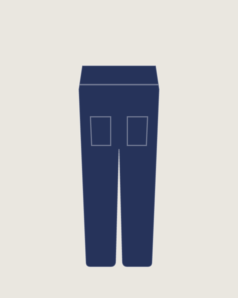 Front view of the Overtime Work Pant in Indigo, illustrated