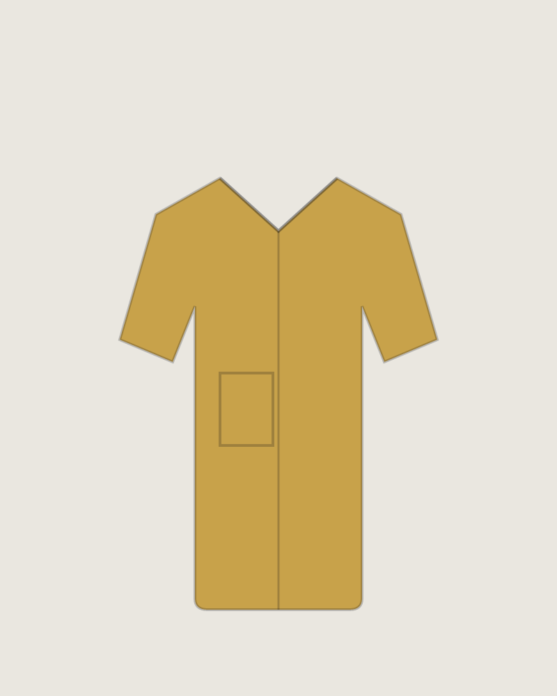 Front view of the Lining Print Camp Shirt in Gold, illustrated