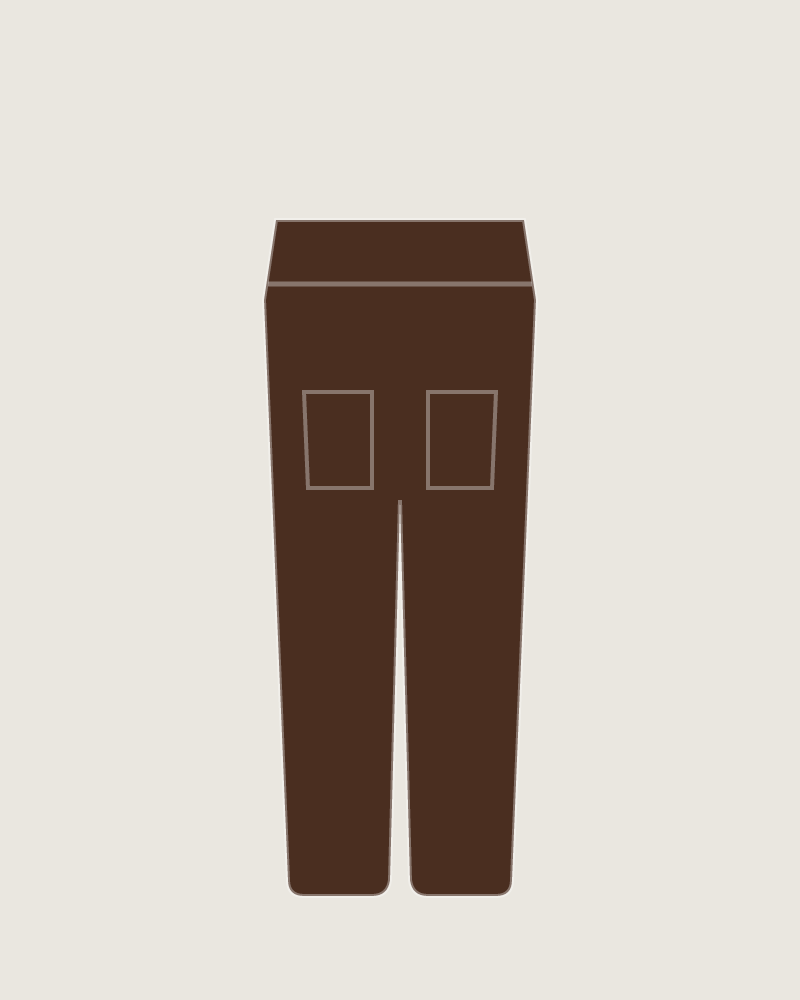 Front view of the Double Pleat Trouser in Chocolate, illustrated